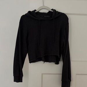 Brandy Melville Charcoal Cropped Hoodie